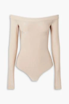 Khaite | Devon off-the-shoulder cutout jersey bodysuit,商家THE OUTNET US,价格¥1987