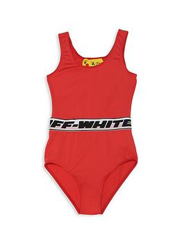 商品Off-White | Little Girl's & Girl's Logo-Stripe One-Piece Swimsuit,商家Saks Fifth Avenue,价格¥1619图片