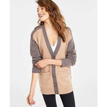 Charter Club | Women's 100% Cashmere Colorblocked Cardigan, Created for Macy's 4折