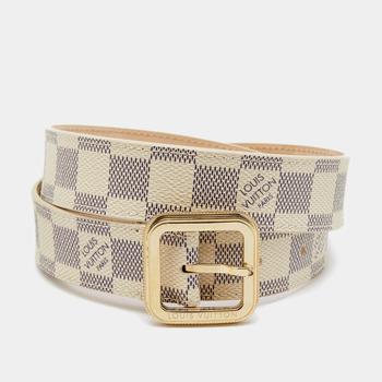 lv腰带, [二手商品] Louis Vuitton | Louis Vuitton Damier Azur Canvas Tresor Belt Size 80CM商品图片 满1件减$100, 满减