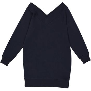 巴宝莉衣服, Burberry | Ladies Navy Cotton Blend V-neck Sweater Dress商品图片 6.9折