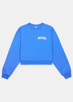 Sporty & Rich | Sporty & Rich Blue Wellness Ivy Cropped Sweatshirt商品图片,8折