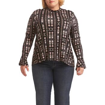 推荐Tart Collections Odette Women's Plus Size Printed Flounce Sleeve Pullover Top商品