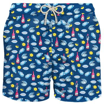 商品Mc2 Saint Barth | MC2 Saint Barth Man Light Fabric Swim Shorts With Oyster And Bollicine Print,商家Italist,价格¥971图片