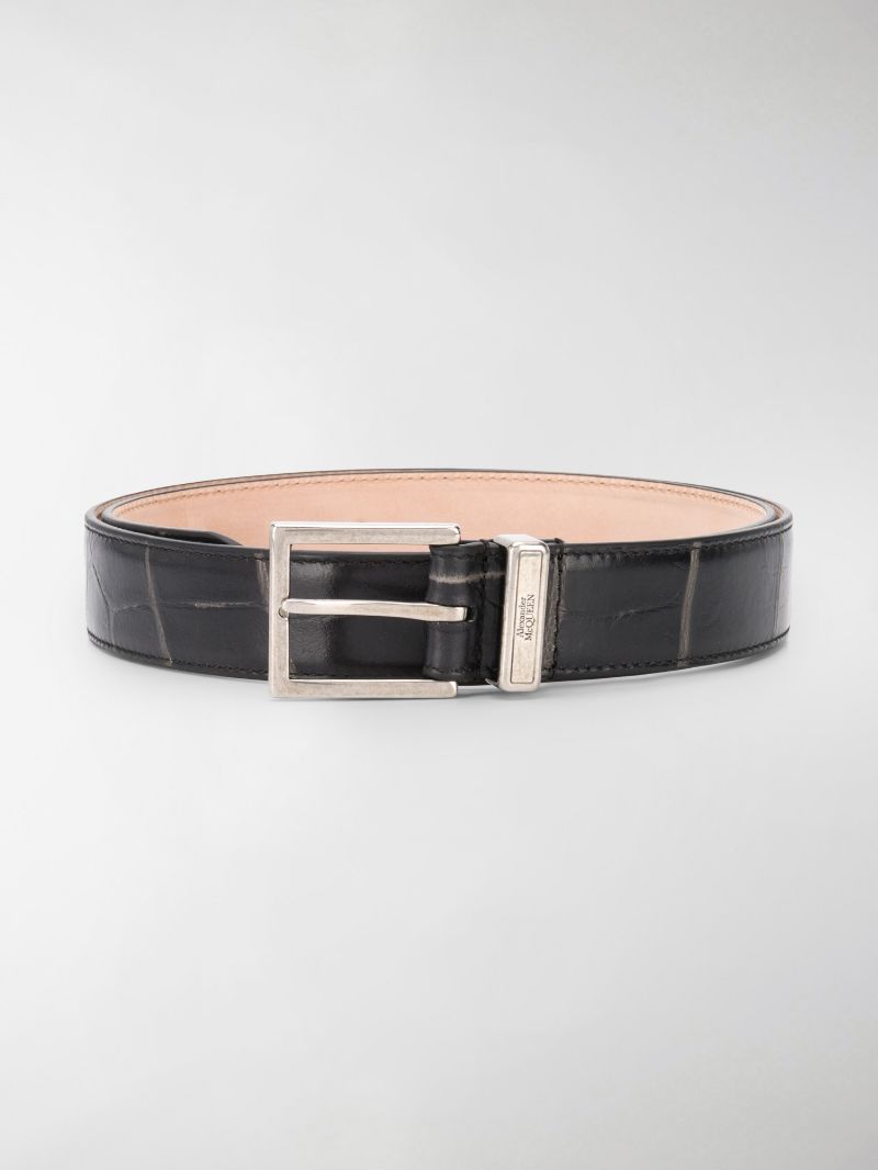 亚历山大·王鞋子, Alexander McQueen | ALEXANDER MCQUEEN 亚历山大·麦昆 男士黑色小牛皮腰带 625540-1XM0Y-1000商品图片 5.7折, 独家减免邮费