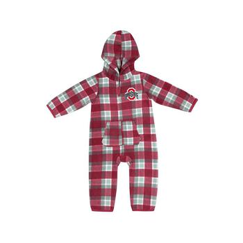 Colosseum | Infant Boys and Girls Scarlet, Gray Ohio State Buckeyes Farays Plaid Full-Zip Hoodie Jumper商品图片,