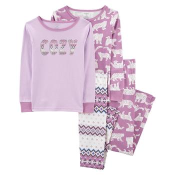 Carter's | Little Boys Cheetah Snug Fit Pajama, 4 Piece Set商品图片,4折
