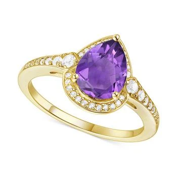 Macy's | Amethyst (1-1/3 ct. t.w.) & Lab-Grown White Sapphire (1/4 ct. t.w.) Halo Ring in 14k Gold-Plated Sterling Silver (Also in Additional Gemstones),商家Macy's,价格¥1487