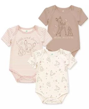Disney | Baby Girls Bambi Short-Sleeve Bodysuits, Set of 3,商家Macy's,价格¥111