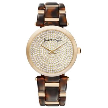 KENDALL & KYLIE | Women's Acrylic Brown Link with Gold Tone Accents Stainless Steel Strap Analog Watch 40mm商品图片,