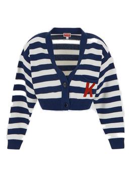 Kenzo | Kenzo Striped V-Neck Knitted Cardigan商品图片,7.6折