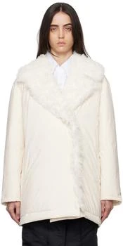 Yves Salomon | SSENSE Exclusive Off-White Shearling Down Jacket 2.9折