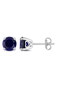 商品DELMAR | Sterling Silver Created Blue Sapphire Stud Earrings,商家Nordstrom Rack,价格¥249图片