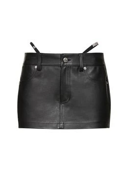 Alexander Wang | Leather Mini Skort W/ Buckle Belt 