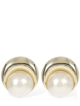MARINE SERRE | Imitation Pearl Moon Earrings,商家LUISAVIAROMA,价格¥1591