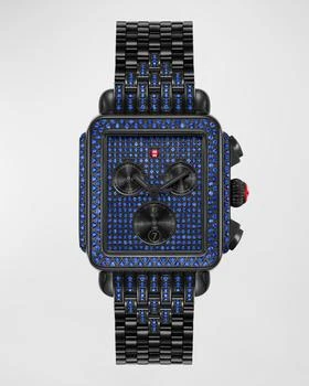 推荐Deco Noir Blue Sapphire Pave Watch with Bracelet Strap商��品