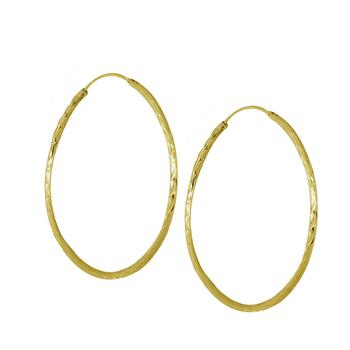 Essentials | And Now This Medium Textured Endless Hoop Earrings, 2" in Silver or Gold Plate商品图片,2.5折
