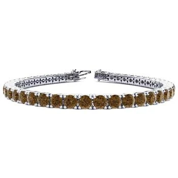 SSELECTS | 8 1/2 Carat Chocolate Bar Brown Champagne Diamond Tennis Bracelet In 14 Karat White Gold, 6 1/2 Inches,商家Premium Outlets,价格¥32585