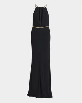 Tom Ford | Chain Cutout Sable Jersey Halter Evening Dress,商家Neiman Marcus,价格¥22592