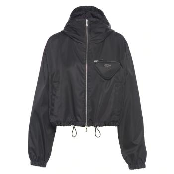 Prada | 【预售3-7天】PRADA/普拉达 21年秋冬 女士黑色运动风再生尼龙兜帽式夹克291965_1WQ8_F0002_S_212商品图片,8折, 包邮包税