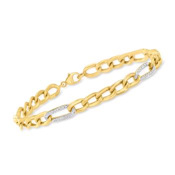Ross-Simons | Ross-Simons Diamond Cuban-Link Bracelet in 14kt Yellow Gold商品图片,7.6折