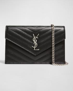 Yves Saint Laurent | Grain de Poudre Envelope Wallet on a Chain商品图片,