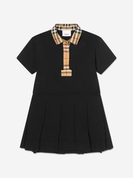 商品Burberry | Burberry Black Girls Check Collar Sigrid Dress,商家Childsplay Clothing,价格¥1495图片