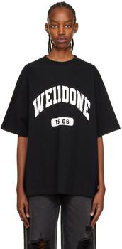 We11done | Black Old School Campus T-Shirt商品图片,4.5折