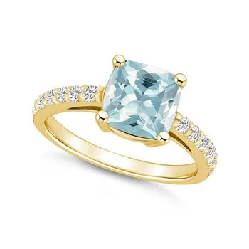 Macy's | Aquamarine (2 Ct. T.W.) and Diamond (1/3 Ct. T.W.) Ring in 14K Yellow Gold,商家Macy's,价格¥29930