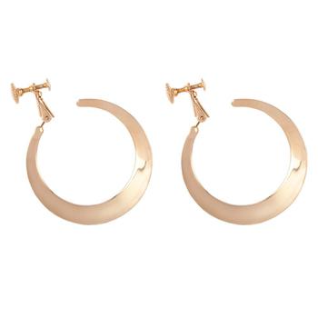 推荐1980s vintage gold plated round hoop clip-on earrings商品