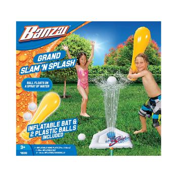 商品Banzai | Grand Slam N Splash Sprinkler Baseball Game with Inflatable Bat and Ball,商家Macy's,价格¥111图片