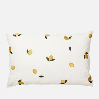 推荐Broste Copenhagen Embroidered Cushion Cover - Lemon - 40cm x 60cm商品