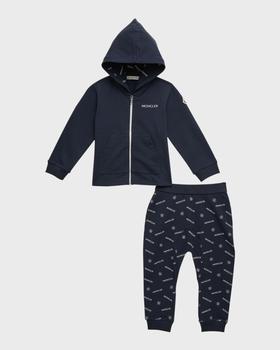 商品Moncler | Boy's 2-Piece Logo-Print Zip Hoodie and Joggers Set, Size 6M-3,商家Neiman Marcus,价格¥2719图片