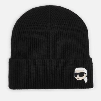 推荐Karl Lagerfeld Ikonik 2.0 Logo Rib-Knit Beanie商品