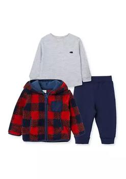 Little Me | Baby Boys 3-Piece Buffalo Check Sherpa Set商品图片,6折