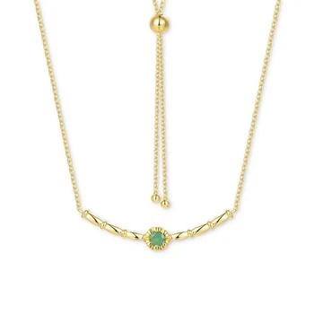 Macy's | Emerald Polished Bar 18" Bolo Necklace (1/3 ct. t.w.) in Gold-Plated Sterling Silver (Also in Ruby & Sapphire),商家Macy's,价格¥1926
