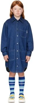 Marni | Kids Indigo Frayed 'M' Patch Denim Dress 3.1折