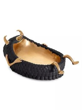 L'Objet | Haas Lazy Susan 24K Gold & Porcelain Catchall Tray,商家Saks Fifth Avenue,价格¥4805