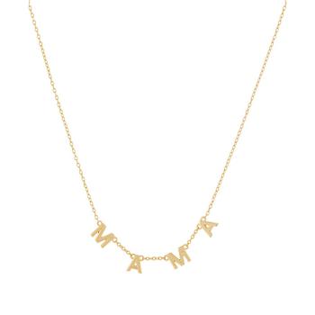 商品Mama Letter Charm 18" Pendant Necklace in 14k Gold-Plated Sterling Silver, Created for Macy's图片