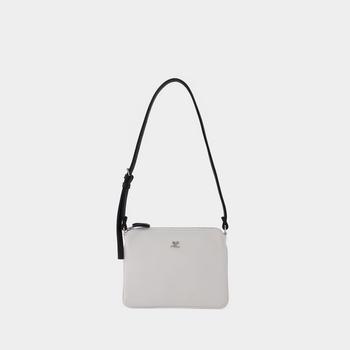推荐Logo Pochette Bag in white leather商品