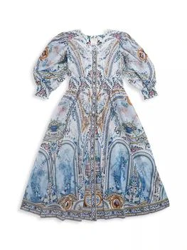 Camilla | Little Girl's & Girl's Season Of The Siren Shirred Maxi Dress 