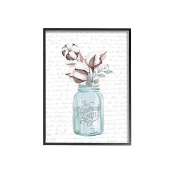 商品Stupell Industries | Handmade Soap Jar Cotton Flower Bathroom Word Design Black Framed Giclee Texturized Art, 24" x 30",商家Macy's,价格¥1324图片