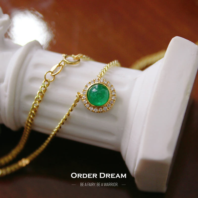 Order Dream | 18K金钻石祖母绿项链商品图片,包邮包税
