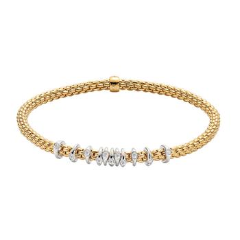 商品FOPE 18k Yellow Gold 0.07cttw Diamond Prima Bracelet图片