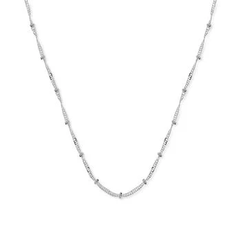 推荐Silver Plated Beaded Singapore Link 24" Chain Necklace商品