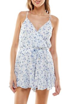 ROW A, ROW A | Floral Surplice Chiffon Romper商品图片 