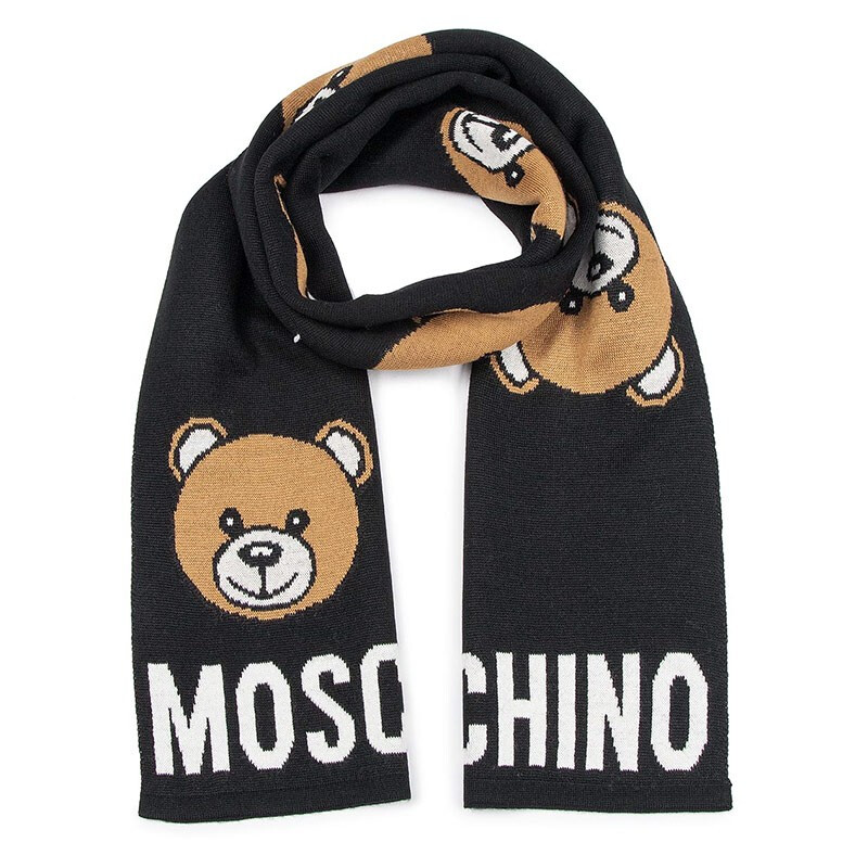 春装莫斯奇诺围巾, Moschino | MOSCHINO 男士黑色羊毛大熊围巾  30571-M216-4016商品图片 独家减免邮费