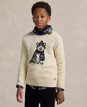 Ralph Lauren | Big Boys Dog-Intarsia Crewneck Sweater,商家Macy's,价格¥833