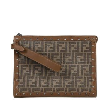 加拿大芬迪男包, Fendi | FENDI 男士棕色FF满标文件袋手拿包 7VA491-A8V3-F18AT商品图片 满$100享9.5折, 满折