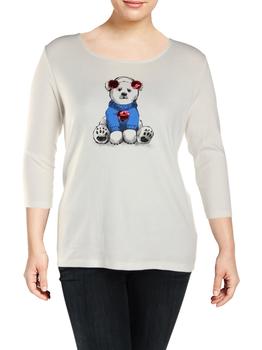 推荐Plus Womens Sequined Polar Bear T-Shirt商品